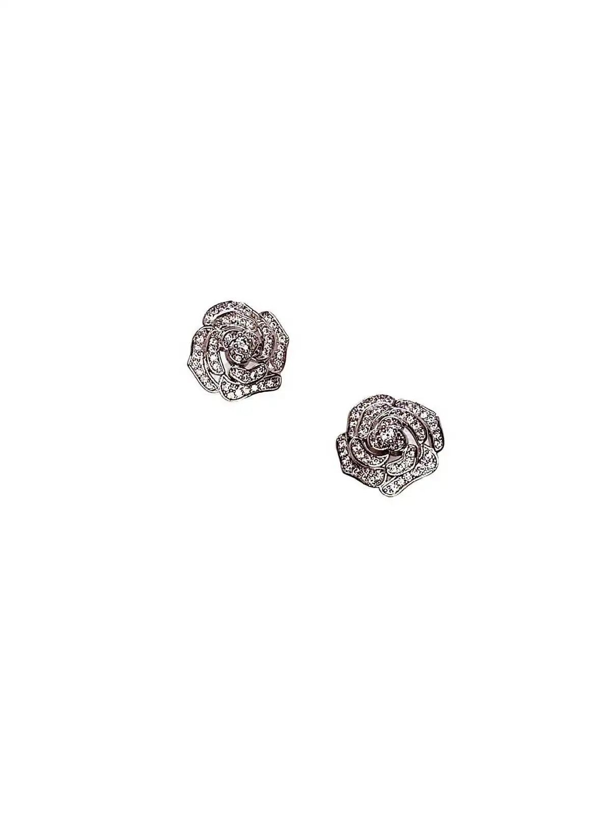 Pendientes camelia filigrana plateada