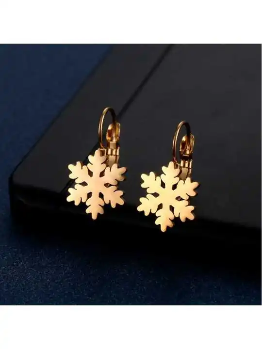 pendientes dorados estrella de nieve