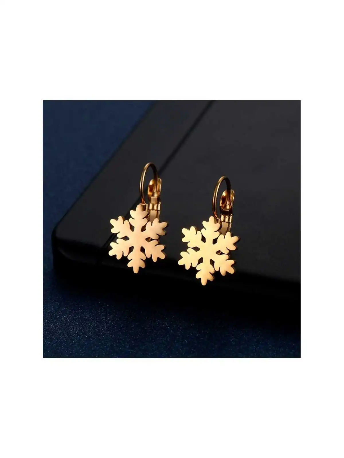 pendientes dorados estrella de nieve