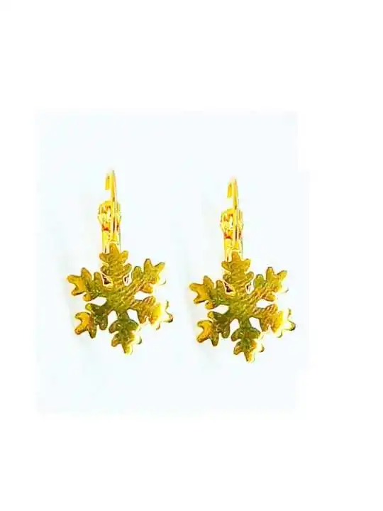 pendintes estrella de nieve dorados