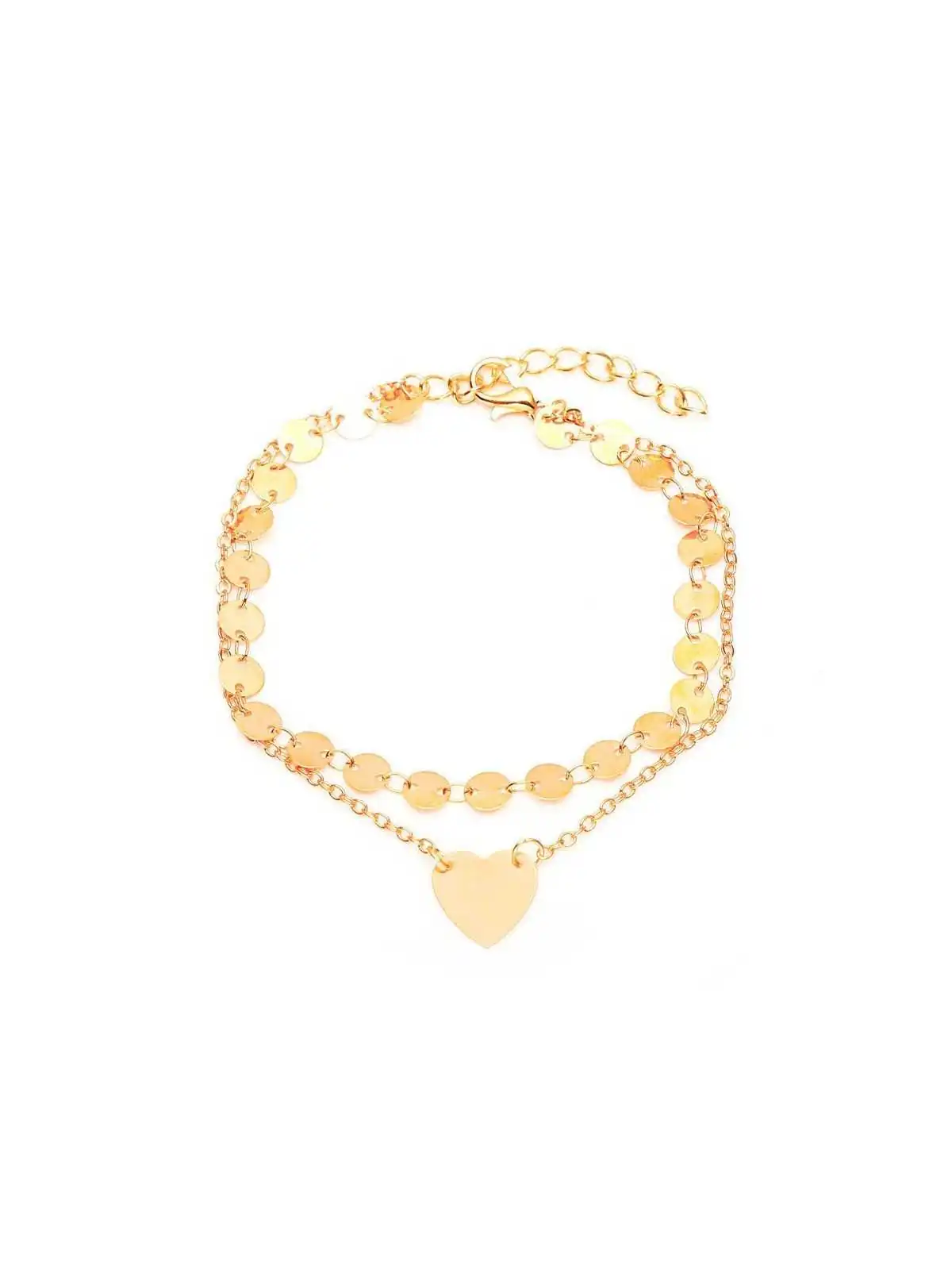 Doble Tobillera con Discos y Corazón - Estilo y Versatilidad