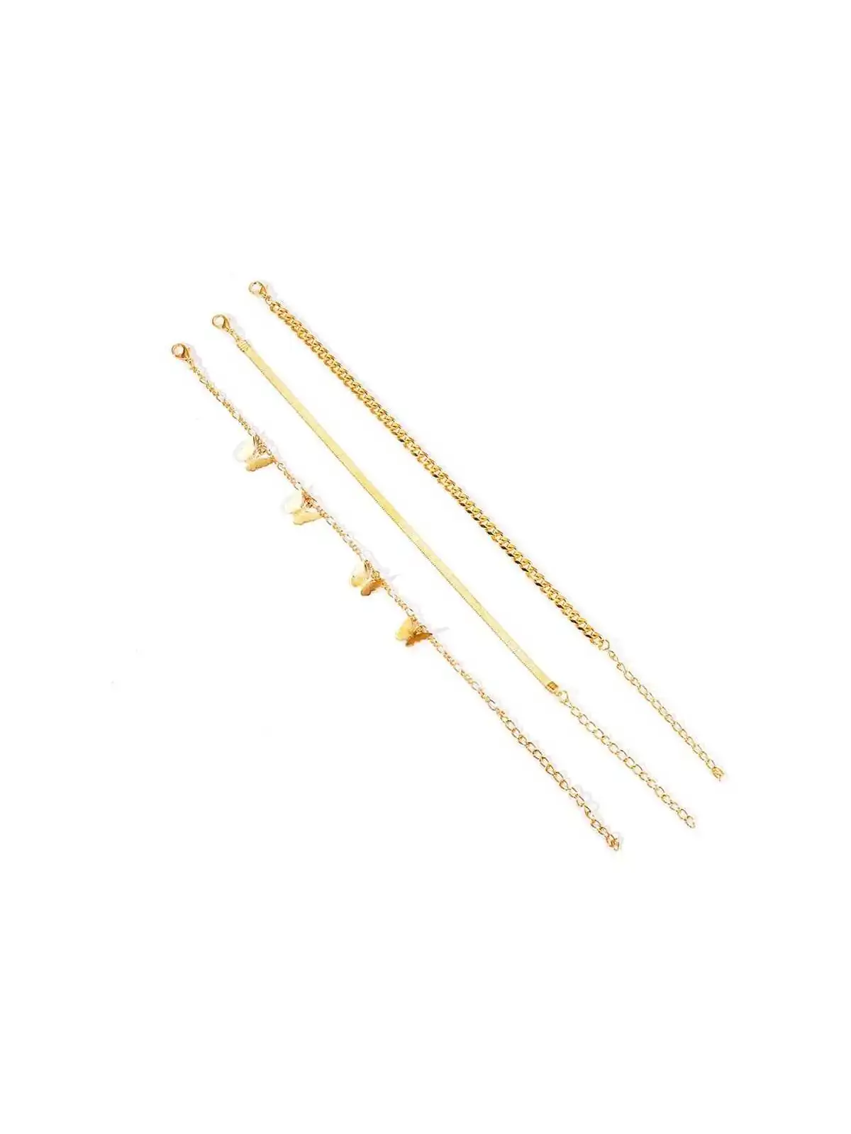 Compra la Tobilleras con Tres Cadenas Doradas - Diseño Elegante