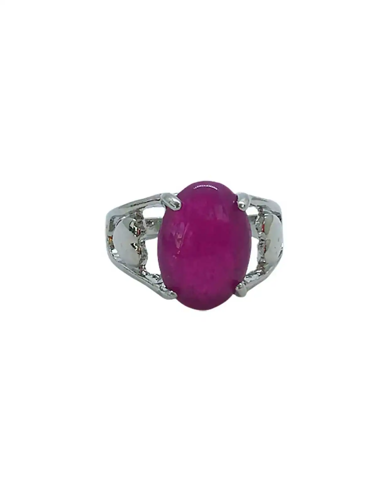 anillo plateado con pieza jade violeta