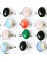 Conjunto de anillos de piedras semipreciosas