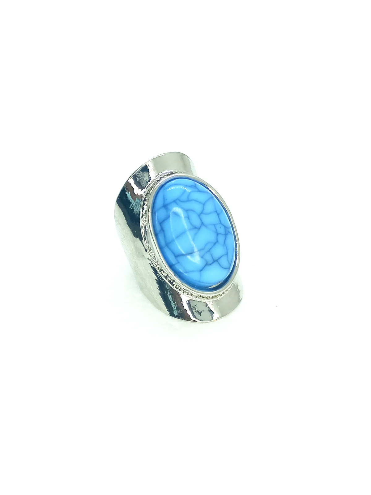 Anillo XL sello de cianita azul