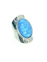 Anillo XL sello de cianita azul