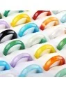 conjunto de anillos agata translucida de colores
