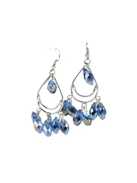 Arracadas gitanas cristales azules