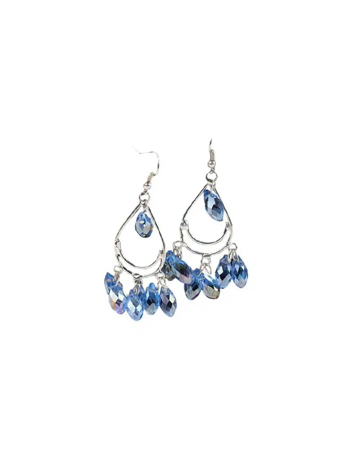 Arracadas gitanas cristales azules