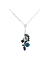 Collar plateado con agatas azules y cristales azules