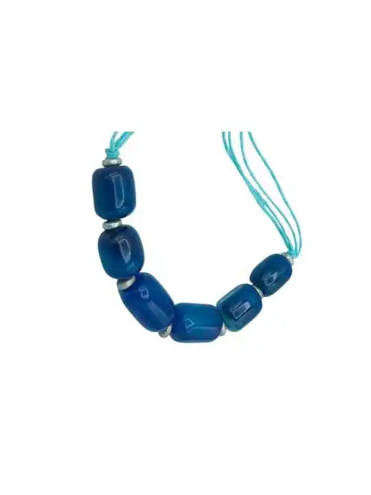 collar de agatas azules naturales