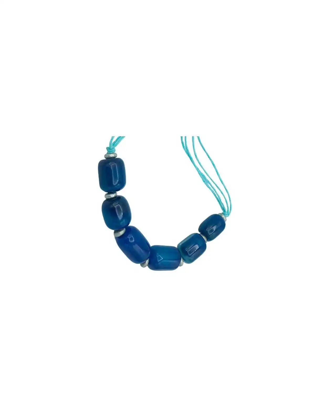 collar de agatas azules naturales