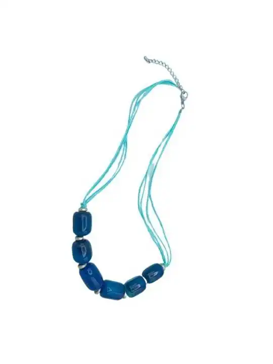 collar de agatas azules