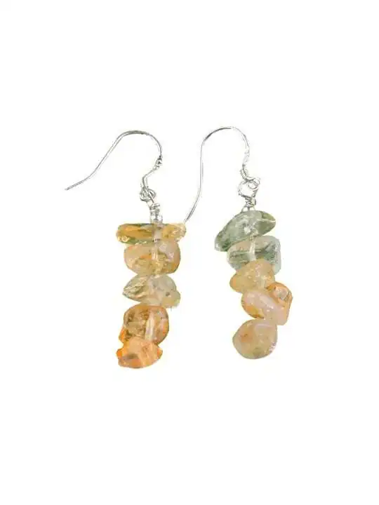 Pendientes largos de citrino