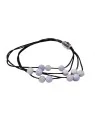 Pulsera Multihilo de Cuero con Perlas de Fluorita