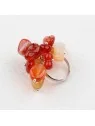 Anillo bouquet con agatas de la india tibis rojizos