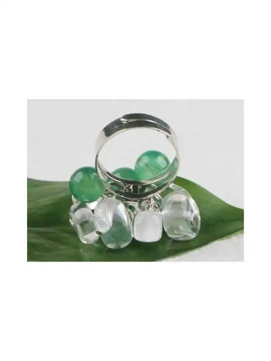 Anillo cascada de aventurinas y cristales