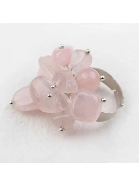 Anillo bouquet de cuarzo rosa