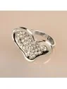 Anillo corazón plateado de circonitas