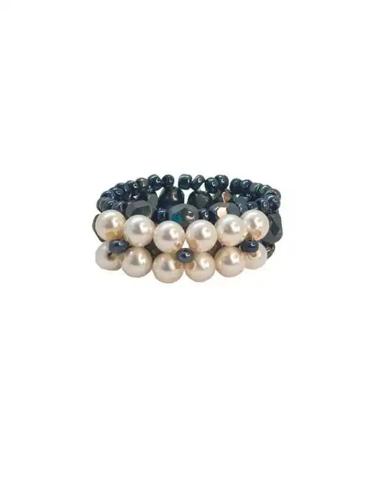 anillo extensible diadema de perlas 