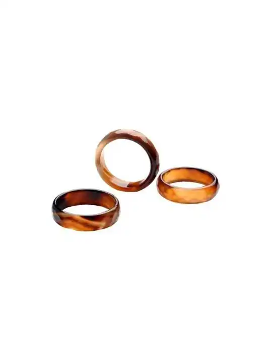 anillo facetado de agata de tierra