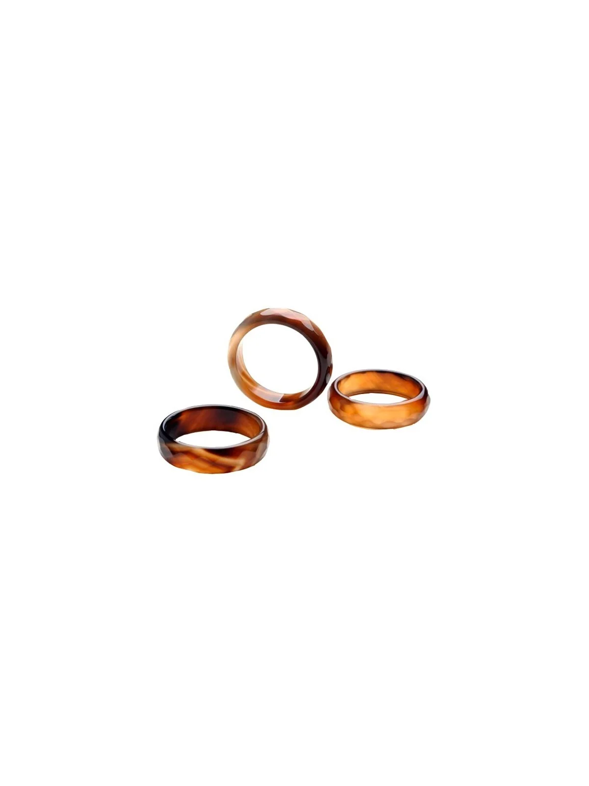 anillo facetado de agata de tierra