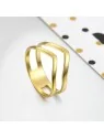 anillo doble triangulo dorado