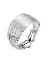 anillo multihilos plateado