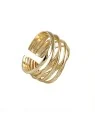 anillo multihilos de metal dorado