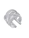 anillo plateado con trenza