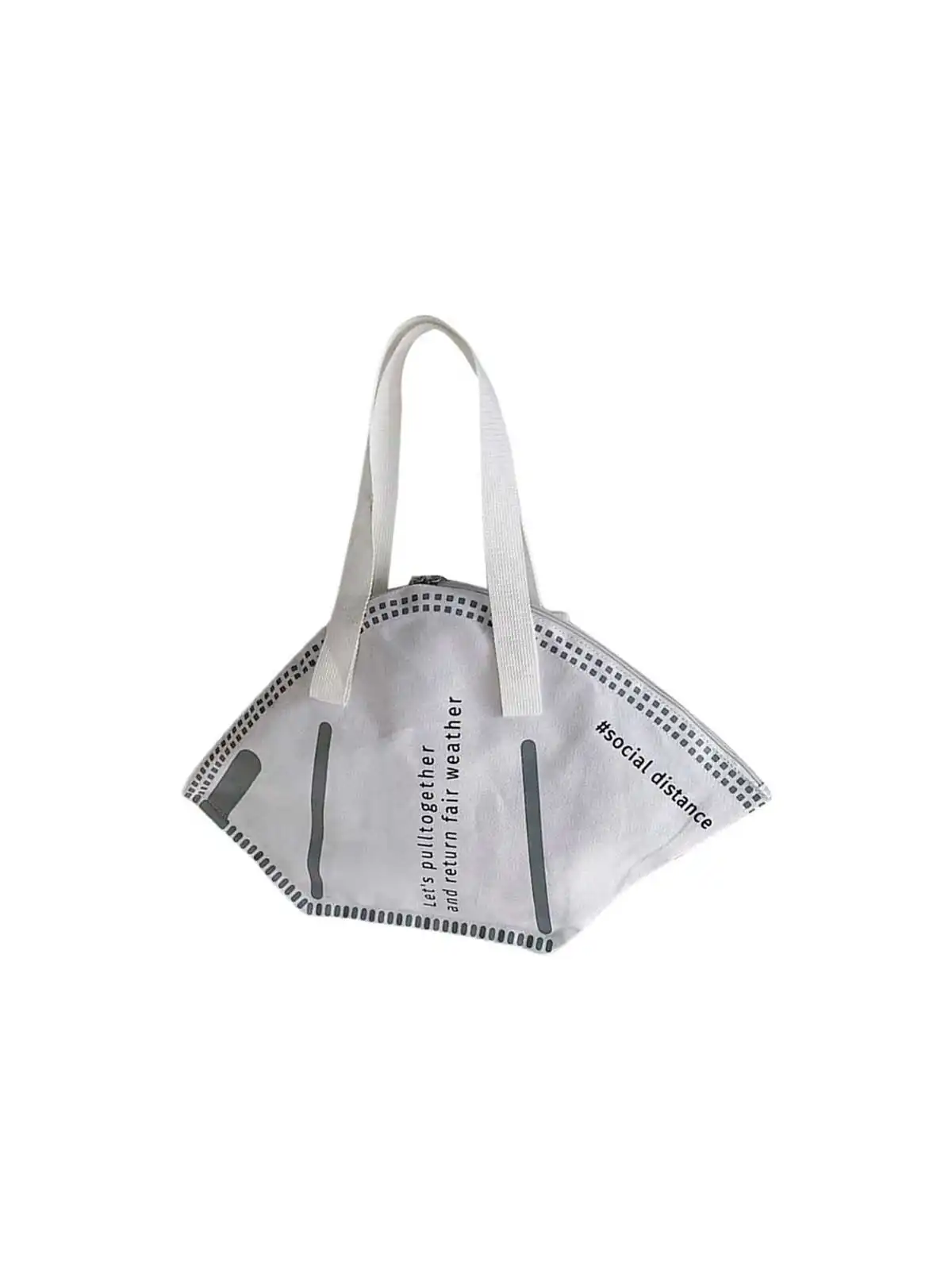 bolso de lona mascarilla blanco