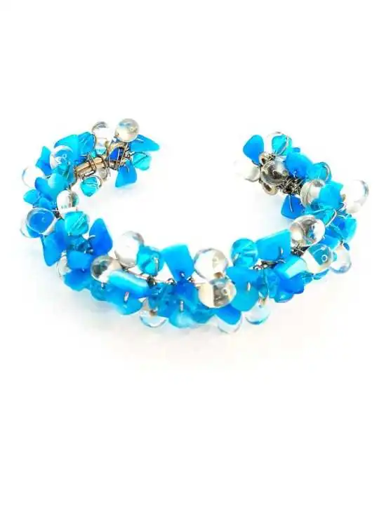 brazalete de cuarzo azul chips