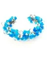 brazalete abierto de chips de cuarzo azul