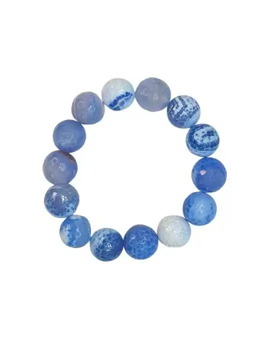 brazalete de agata azul facetada