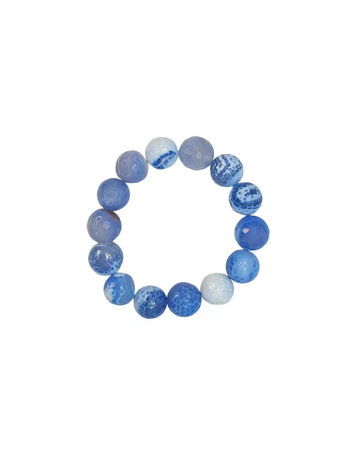 brazalete de agata azul facetada