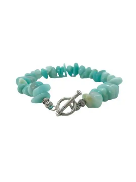 brazalete con aguamarinas verdes naturales
