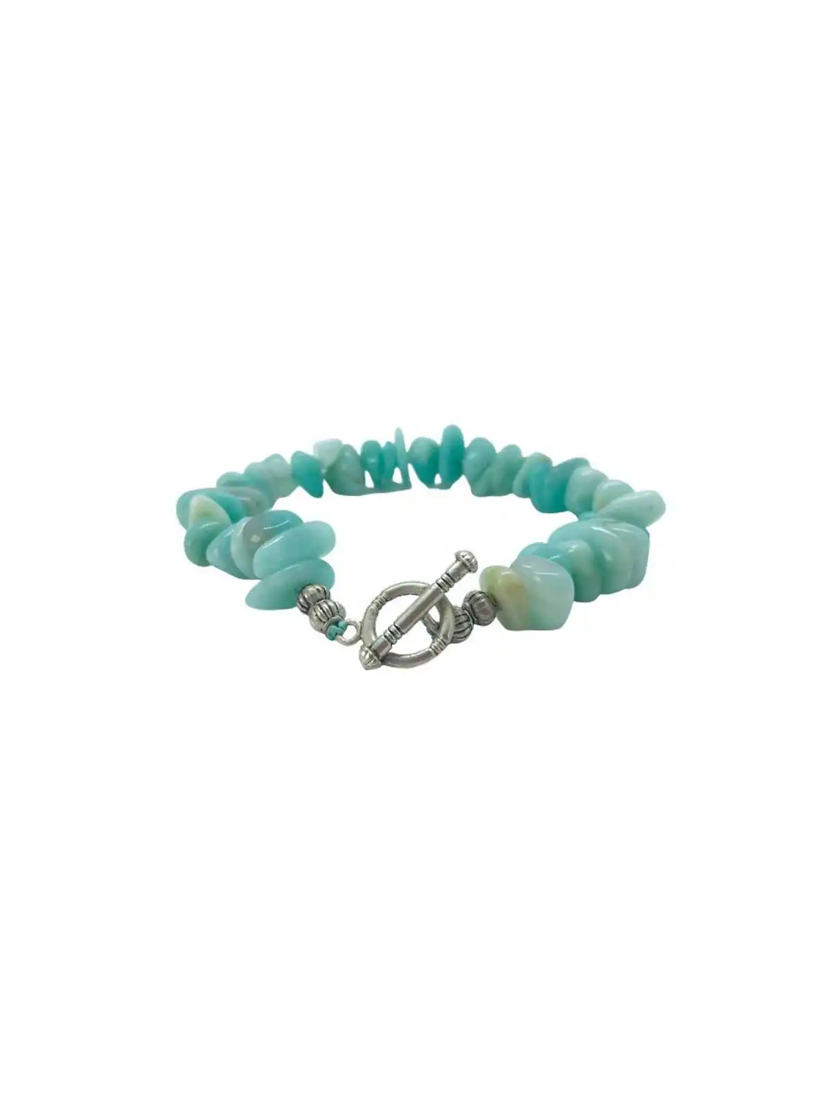 brazalete con aguamarinas verdes naturales
