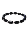brazalete extensible de cuarzo negro natural