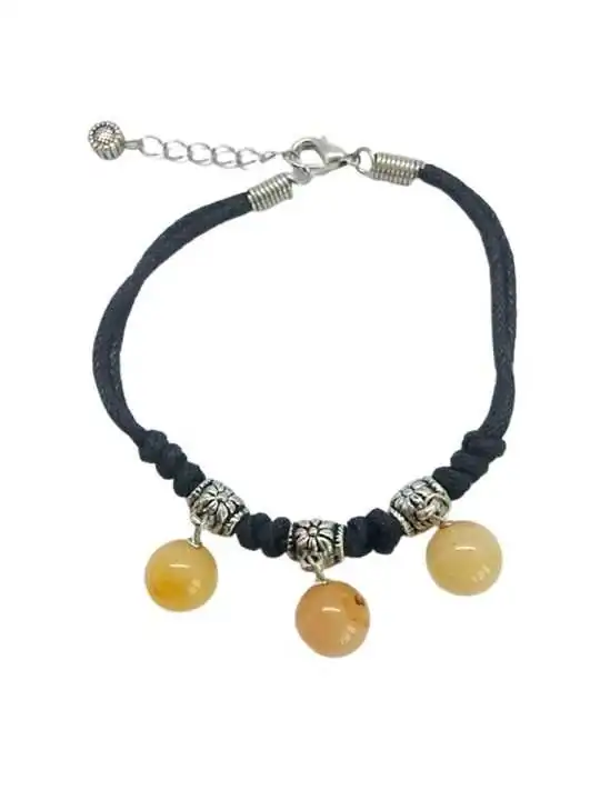 brazalete con flores en jade natural 