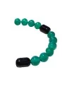 detalle de pulsera con jade veerde y cuarzo negro 