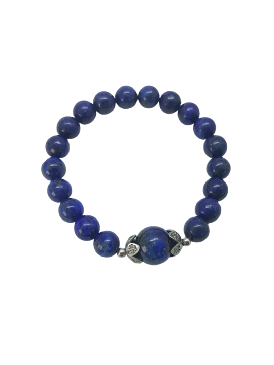 brazalete extensible de lapislázuli