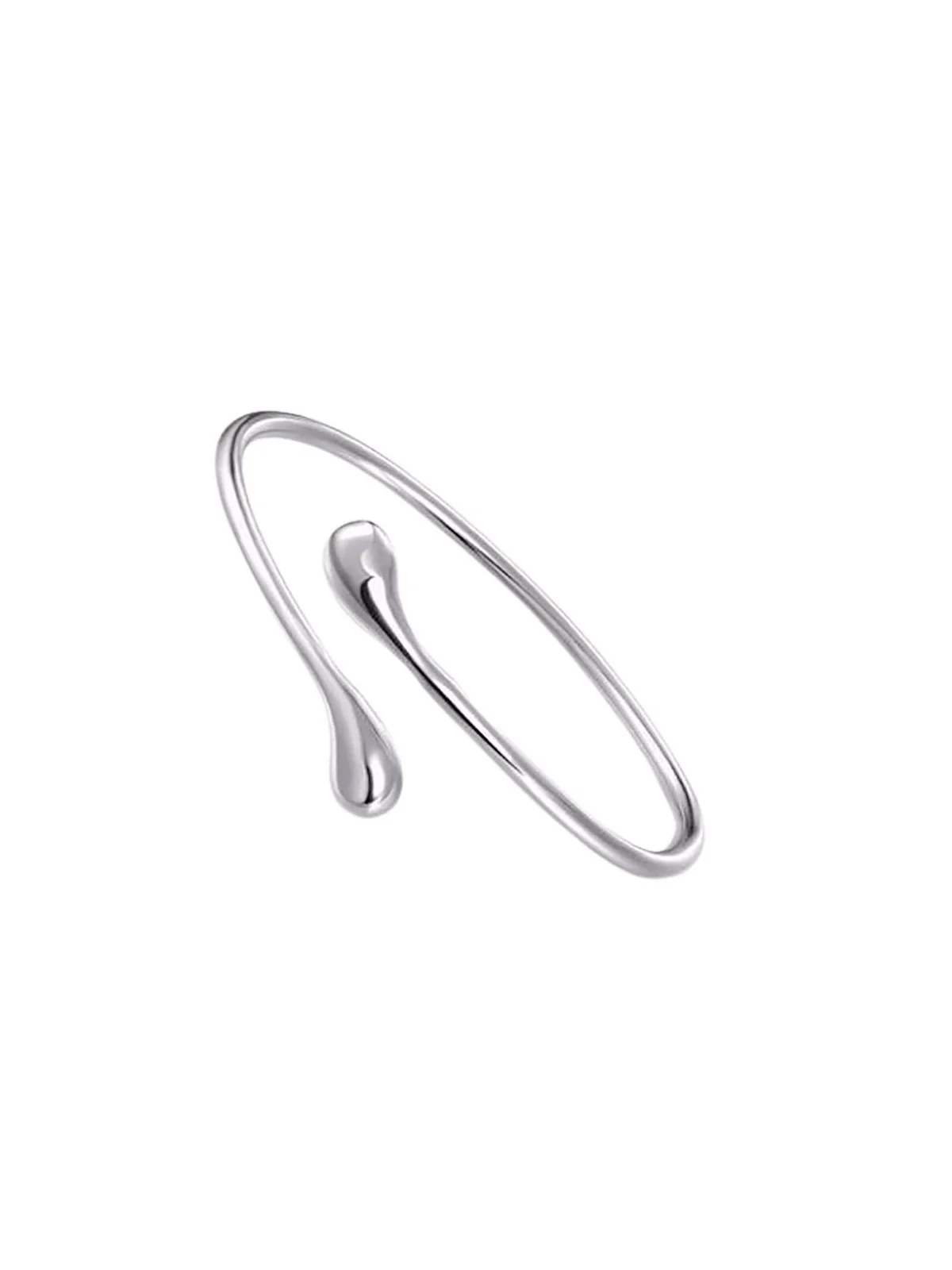 brazalete gota de agua plateado
