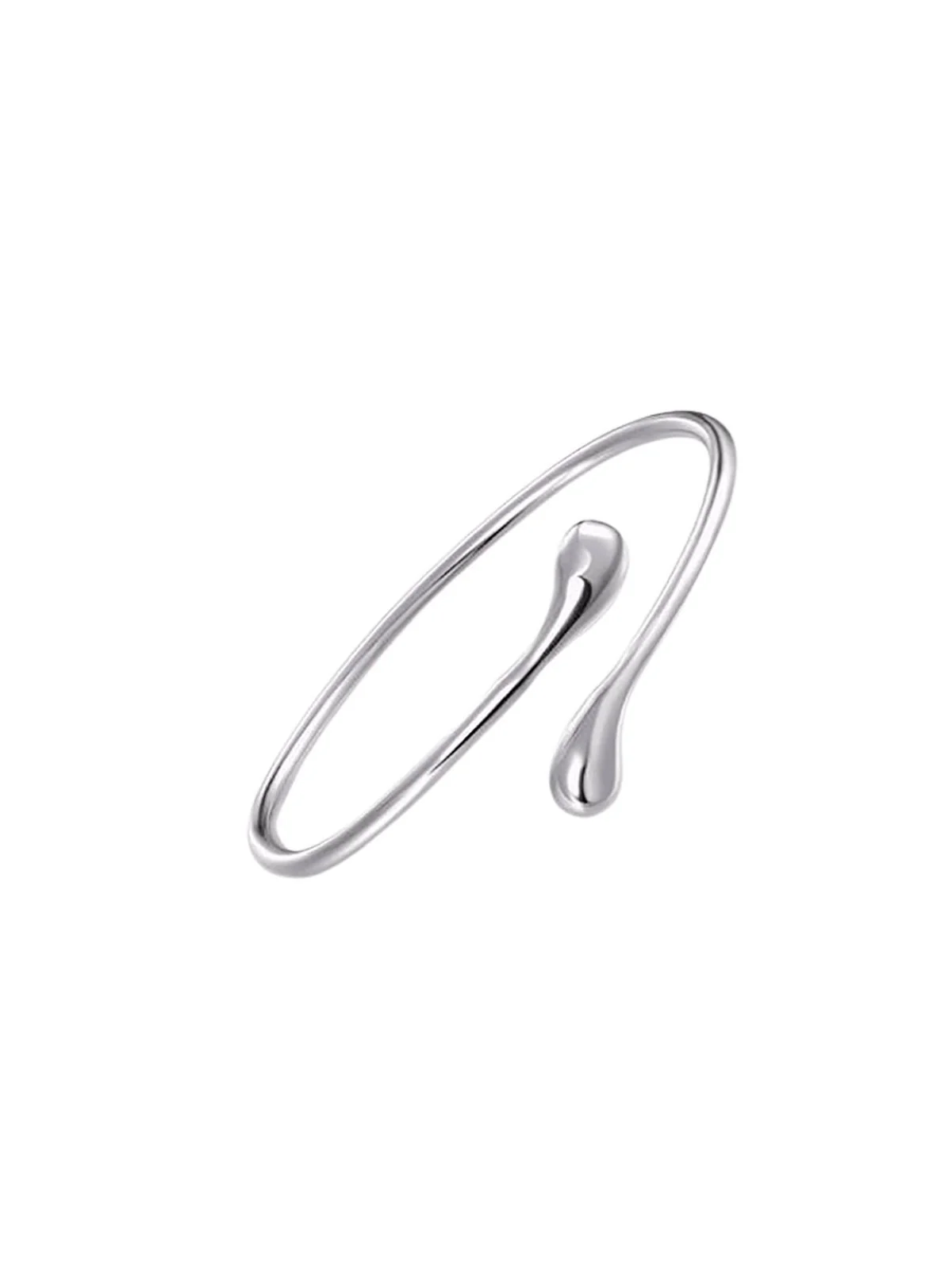 brazalete abierto gota de agua plateado