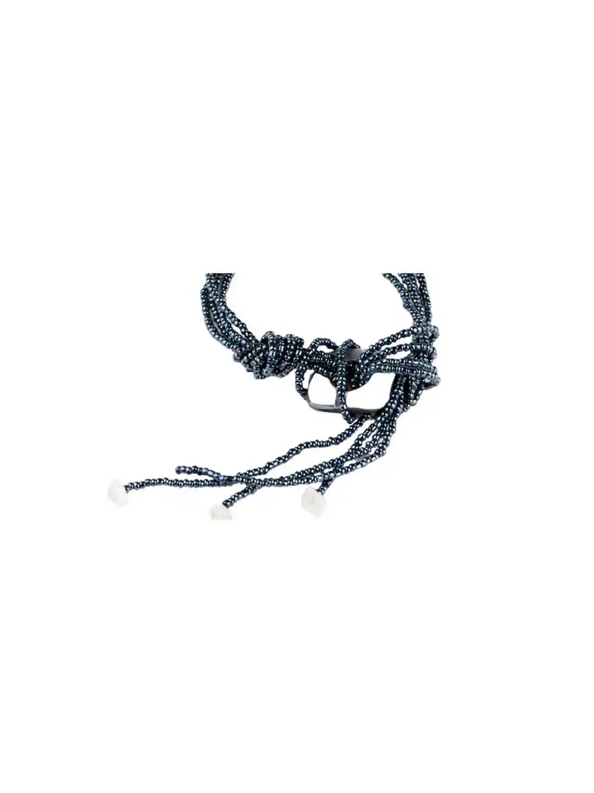 Brazalete cascada de perlas grises y cierre de nácar
