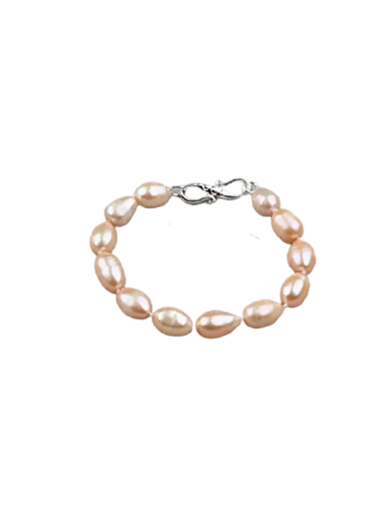 brazalete de perlas rosas 