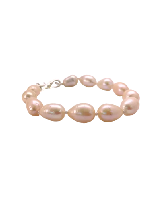 pulsera de perlas rosas