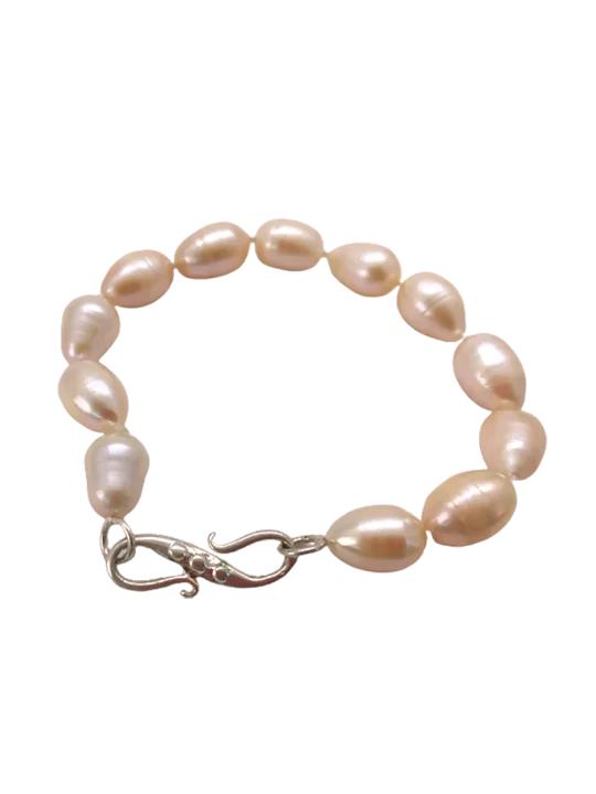 brazalete princesa de perlas rosas
