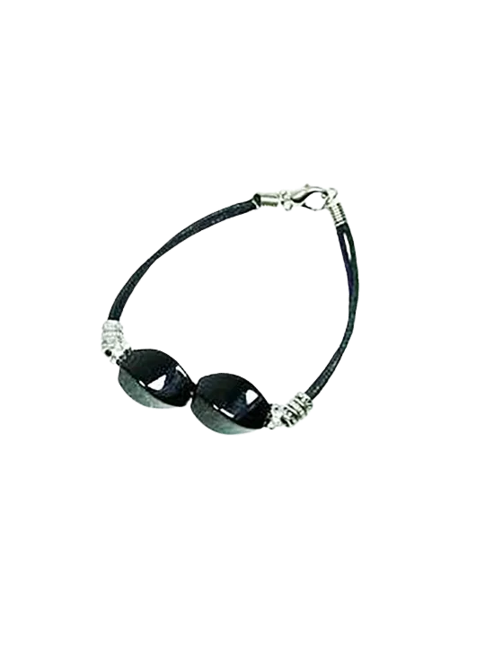 pulsera con rombos de ágata cafe
