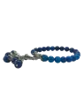 pulsera de agatas azules con colgante de agata 