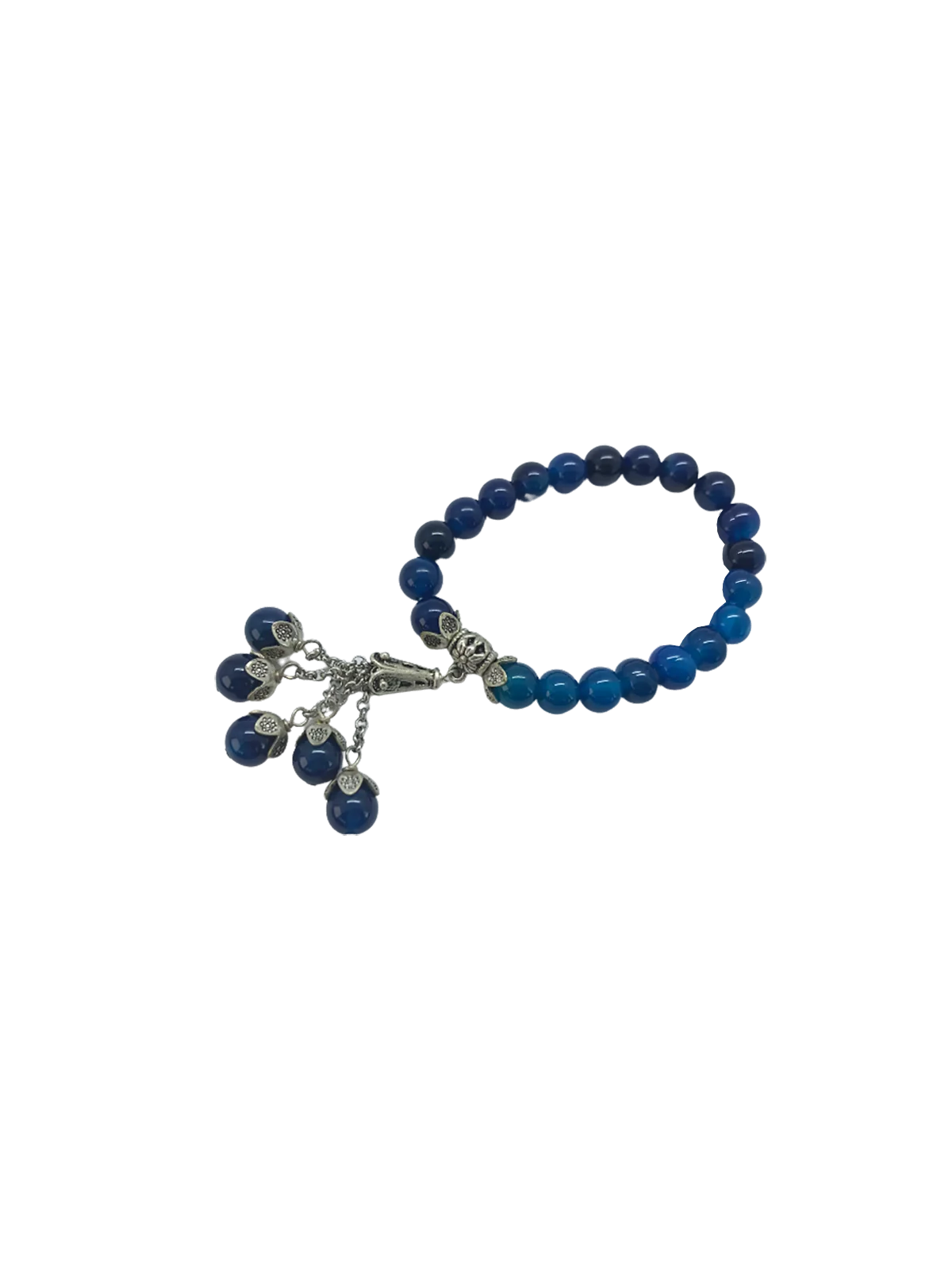 pulsera extensible de agata azul 